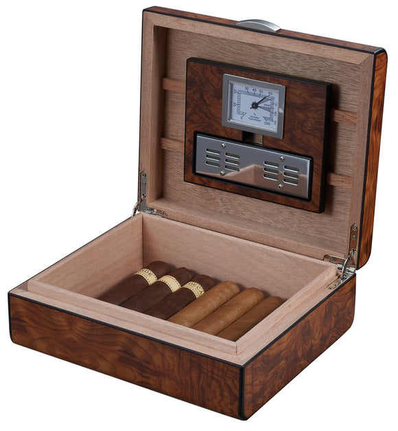 Visol Widar Burlwood Cigar Humidor - Wine Cooler City