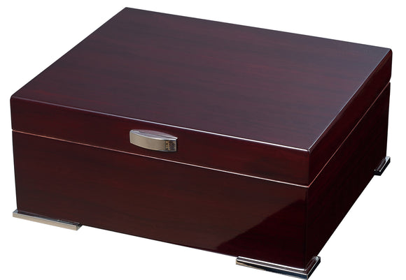 Visol Xander Burgundy Wood Humidor Gift Set with Case and Cutter - Wine Cooler City