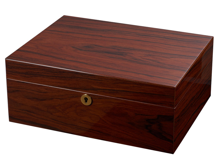 Visol Hagan Polished Oak Wood Locking Humidor - Wine Cooler City