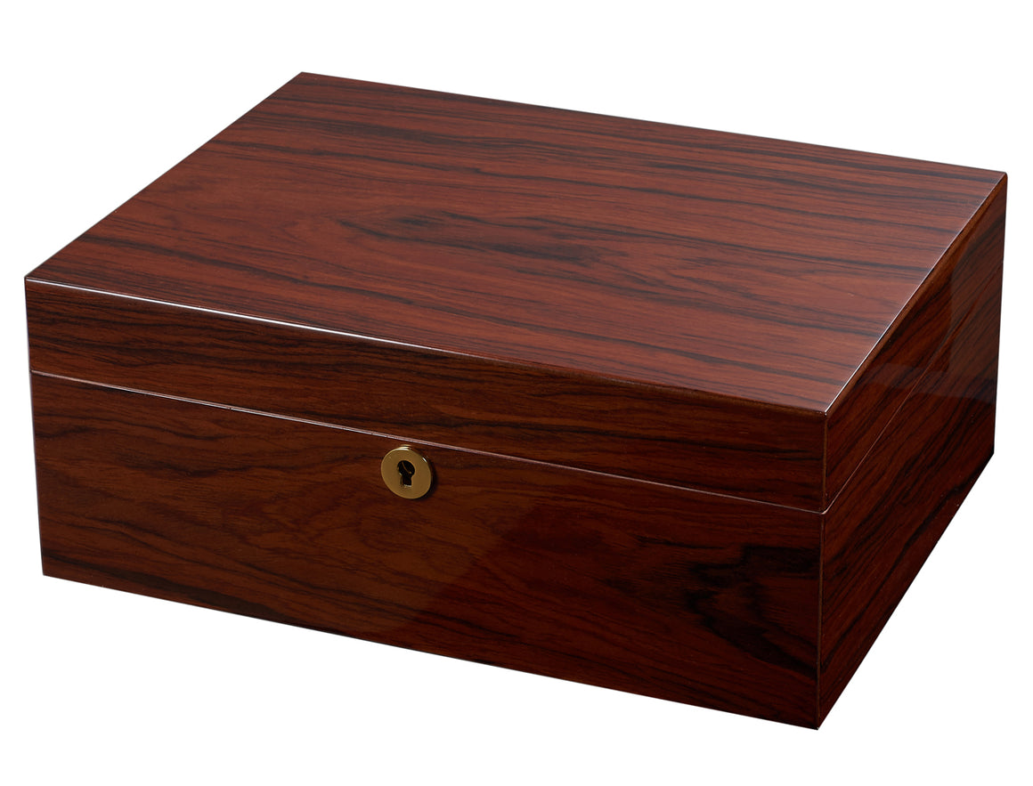Visol Hagan Polished Oak Wood Locking Humidor - Wine Cooler City