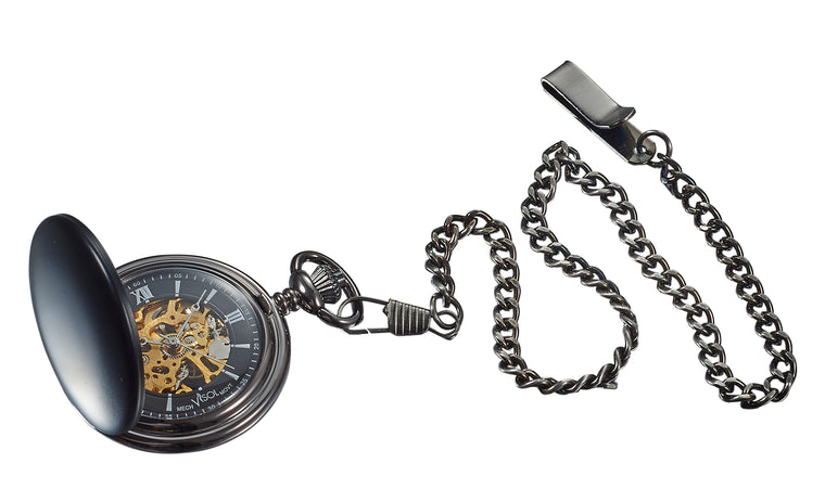 Visol Quincy Black Matte Mechanical Pocket Watch - Wine Cooler City