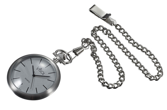 Visol Presley Silver Dial Stainless Steel Quartz Pocket Watch - Wine Cooler City