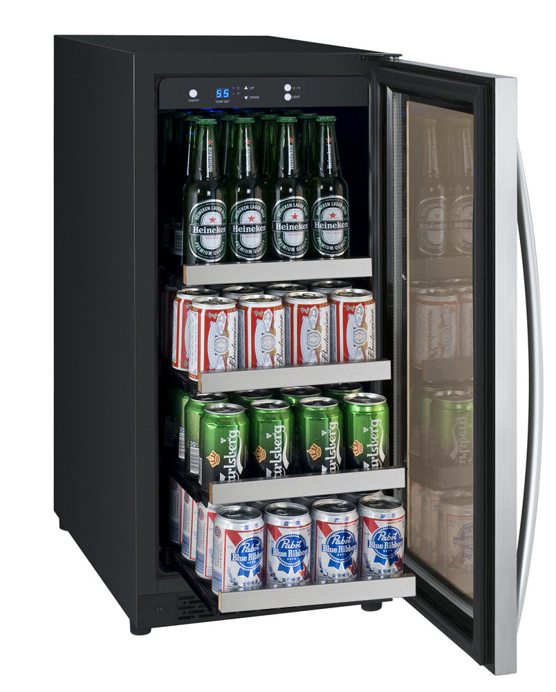 Allavino 15" Wide FlexCount II Tru-Vino Stainless Steel Right Hinge Beverage Center - VSBC15-SR20 - Wine Cooler City