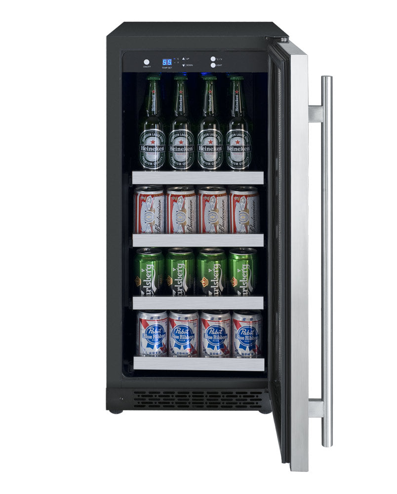 Allavino 15" Wide FlexCount II Tru-Vino Stainless Steel Right Hinge Beverage Center - VSBC15-SR20 - Wine Cooler City