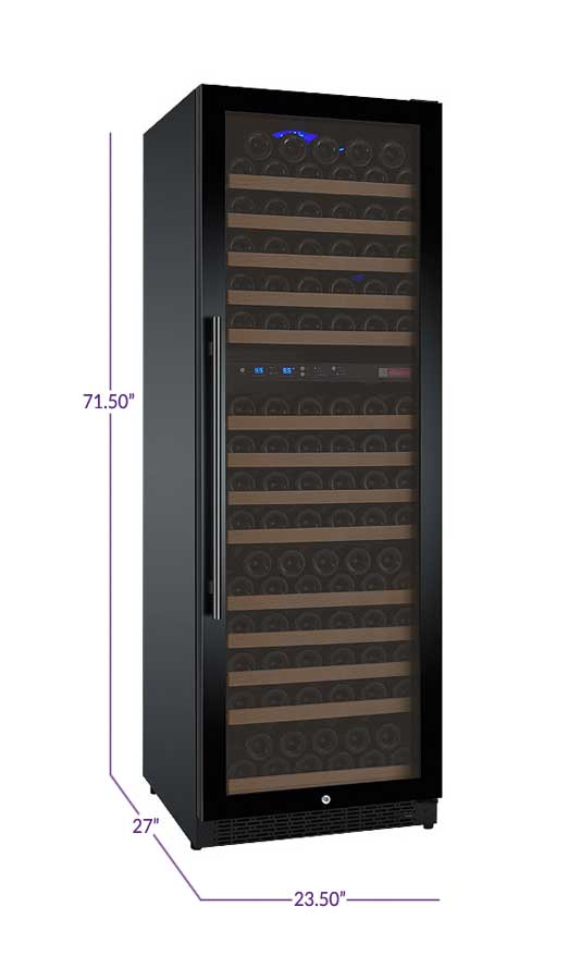 Allavino 24" Wide FlexCount II Tru-Vino 172 Bottle Dual Zone Black Right Hinge Wine Refrigerator - VSWR172-2BR20