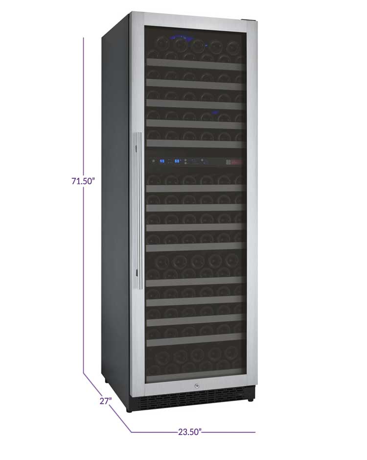 Allavino 24" Wide FlexCount II Tru-Vino 172 Bottle Dual Zone Stainless Steel Right Hinge Wine Refrigerator - VSWR172-2SR20