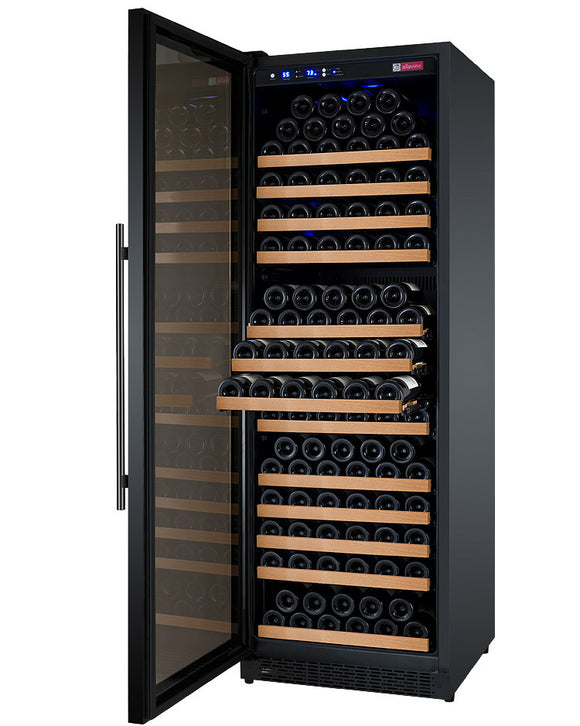 Allavino 24" Wide FlexCount II Tru-Vino 177 Bottle Single Zone Black Left Hinge Wine Refrigerator - VSWR177-1BL20