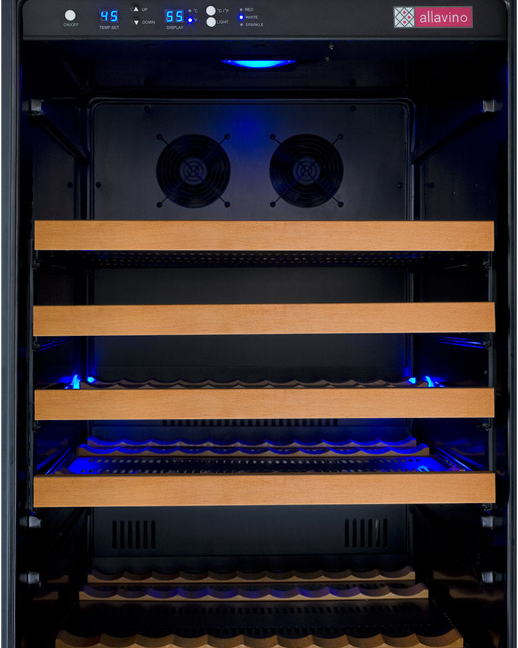 Allavino 24" Wide FlexCount II Tru-Vino 177 Bottle Single Zone Black Left Hinge Wine Refrigerator - VSWR177-1BL20