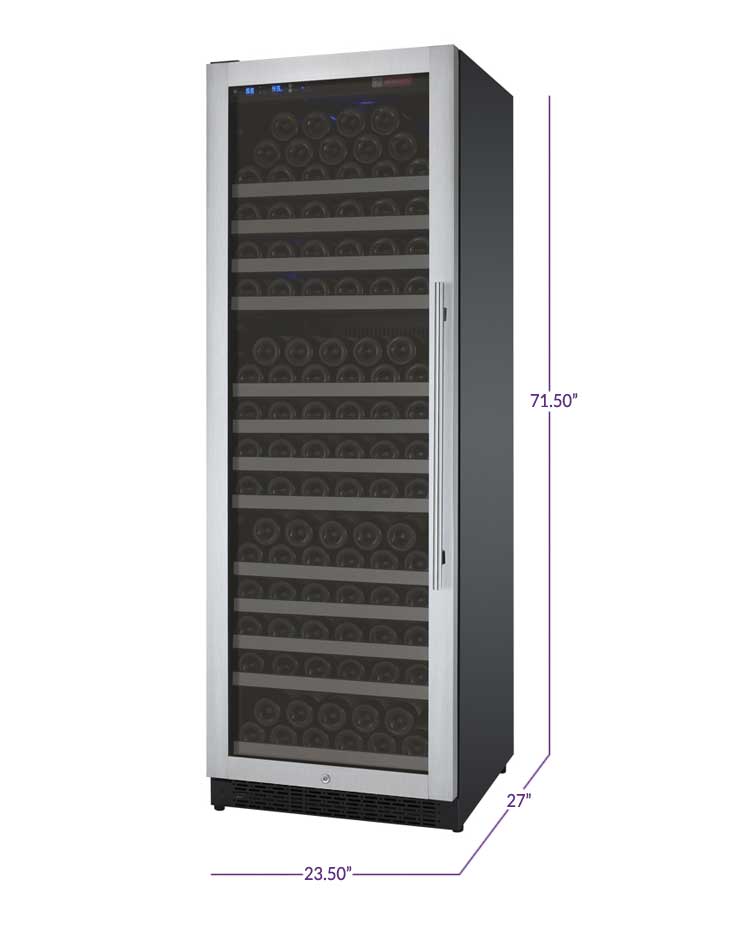 Allavino 24" Wide FlexCount II Tru-Vino 177 Bottle Single Zone Stainless Steel Left Hinge Wine Refrigerator - VSWR177-1SL20