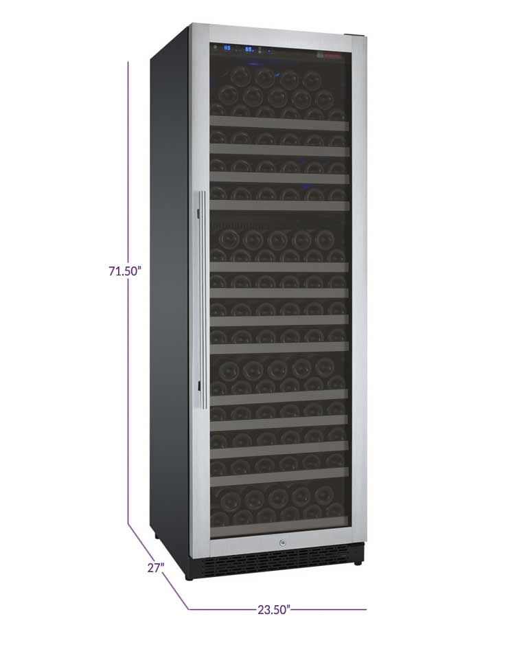 Allavino 24" Wide FlexCount II Tru-Vino 177 Bottle Single Zone Stainless Steel Right Hinge Wine Refrigerator - VSWR177-1SR20
