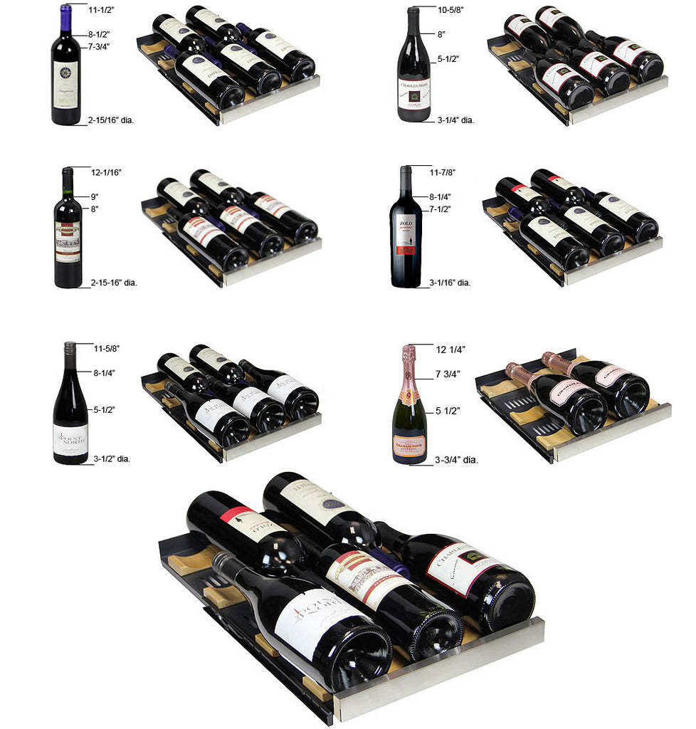 Allavino 15" Wide FlexCount II Tru-Vino 30 Bottle Single Zone Stainless Steel Left Hinge Wine Refrigerator - VSWR30-1SL20