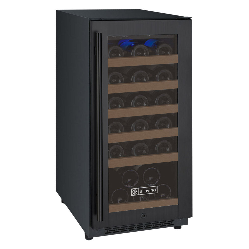 Allavino 15" Wide FlexCount II Tru-Vino 30 Bottle Single Zone Black Wine Refrigerator - VSWR30-1BR20