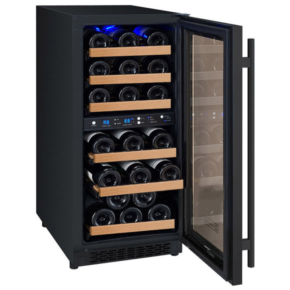 Allavino 15" Wide FlexCount II Tru-Vino 30 Bottle Dual Zone Black Wine Refrigerator - VSWR30-2BR20