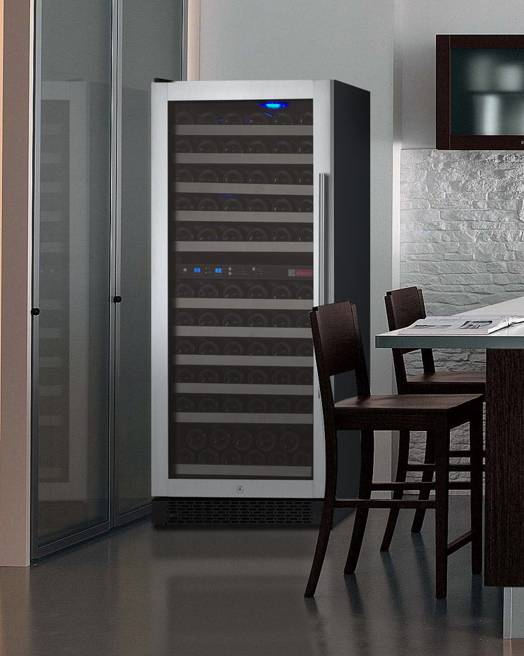 Allavino 24" Wide FlexCount II Tru-Vino 121 Bottle Dual Zone Stainless Steel Left Hinge Wine Refrigerator - VSWR121-2SL20