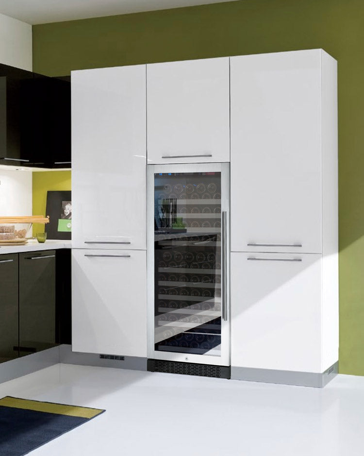 Allavino 24" Wide FlexCount II Tru-Vino 128 Bottle Single Zone Stainless Steel Left Hinge Wine Refrigerator - VSWR128-1SL20