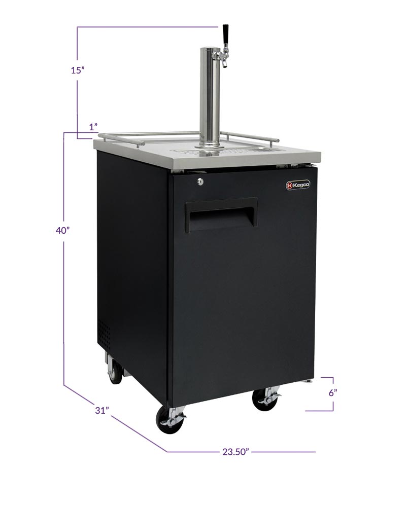 Kegco 24" Wide Single Tap Commercial Black Kegerator - XCK-1B