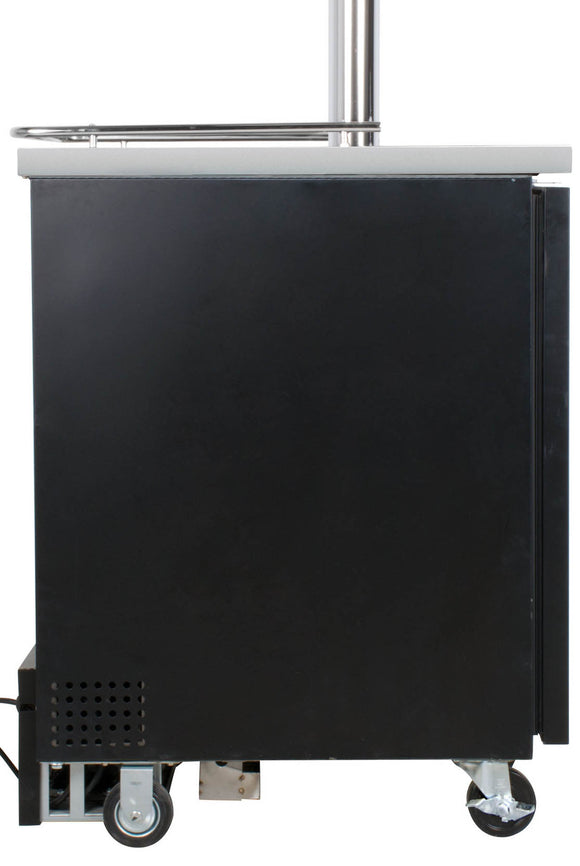 Kegco 24" Wide Homebrew Four Tap Black Commercial Kegerator - HBK1XB-4