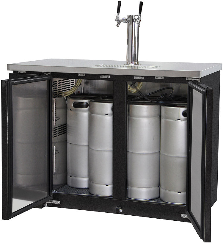 Kegco 49" Wide Dual Tap Black Commercial Kegerator Model: XCK-2448B