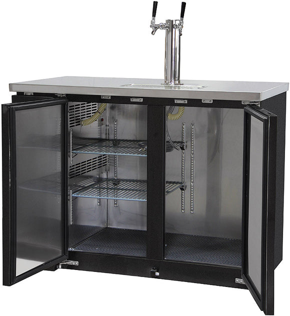 Kegco 49" Wide Dual Tap Black Commercial Kegerator Model: XCK-2448B