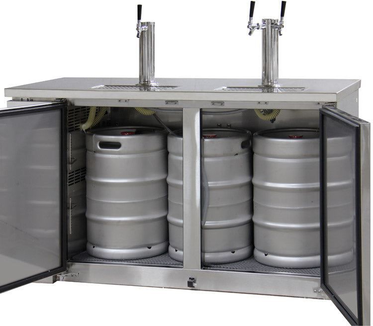 Kegco 61" Wide Triple Tap Stainless Steel Commercial Kegerator Model: XCK-2460S