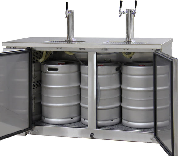 Kegco 61" Wide Triple Tap Stainless Steel Commercial Kegerator Model: XCK-2460S