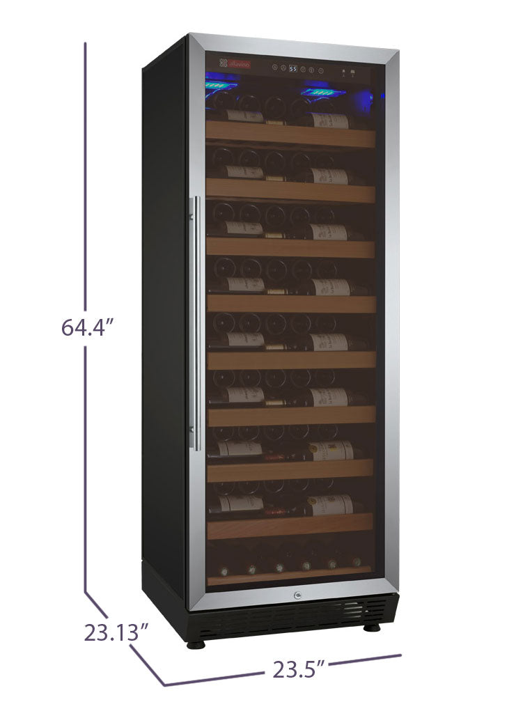 Allavino 24" Wide Vite II Tru-Vino 99 Bottle Single Zone Stainless Steel Right Hinge Wine Refrigerator - YHWR115-1SR20