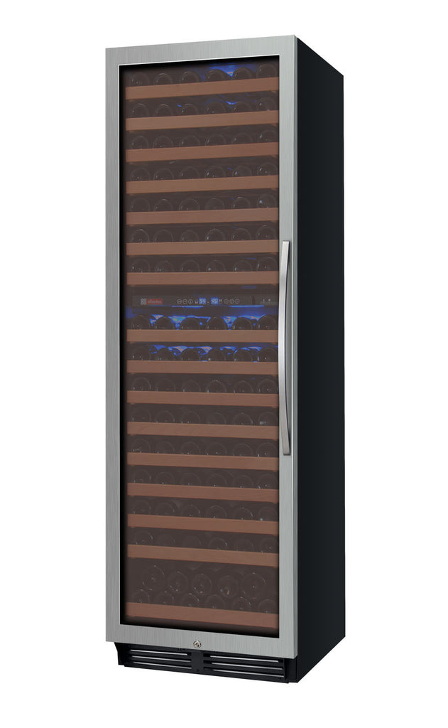 Allavino 24" Wide FlexCount II Tru-Vino 172 Bottle Dual Zone Stainless Steel Left Hinge Wine Refrigerator - YHWR172-2SL20
