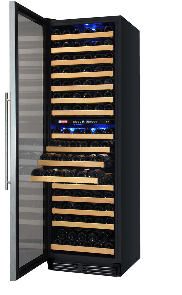 Allavino 24" Wide FlexCount II Tru-Vino 172 Bottle Dual Zone Stainless Steel Left Hinge Wine Refrigerator - YHWR172-2SL20