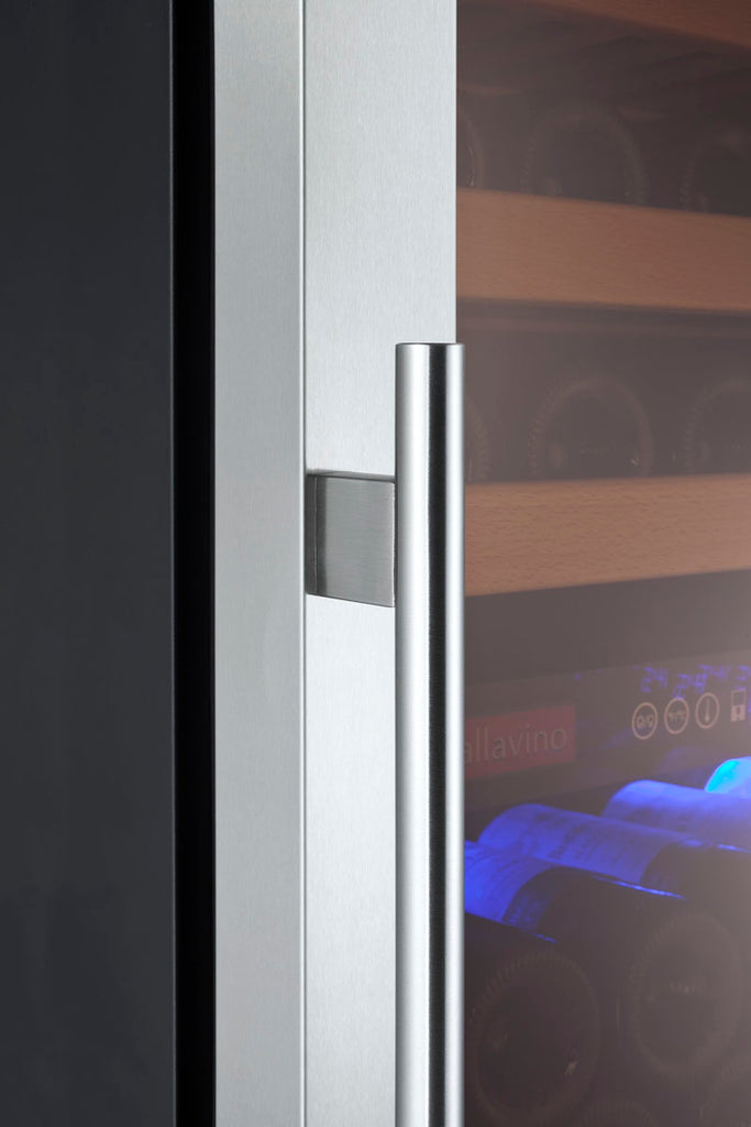 Allavino 24" Wide FlexCount II Tru-Vino 172 Bottle Dual Zone Stainless Steel Left Hinge Wine Refrigerator - YHWR172-2SL20