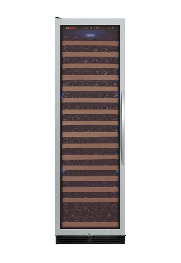 Allavino 24" Wide FlexCount Classic II Tru-Vino 174 Bottle Single Zone Stainless Steel Left Hinge Wine Refrigerator - YHWR174-1SL20