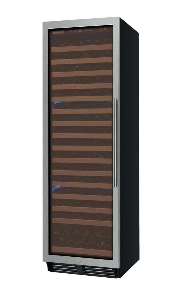Allavino 24" Wide FlexCount Classic II Tru-Vino 174 Bottle Single Zone Stainless Steel Left Hinge Wine Refrigerator - YHWR174-1SL20