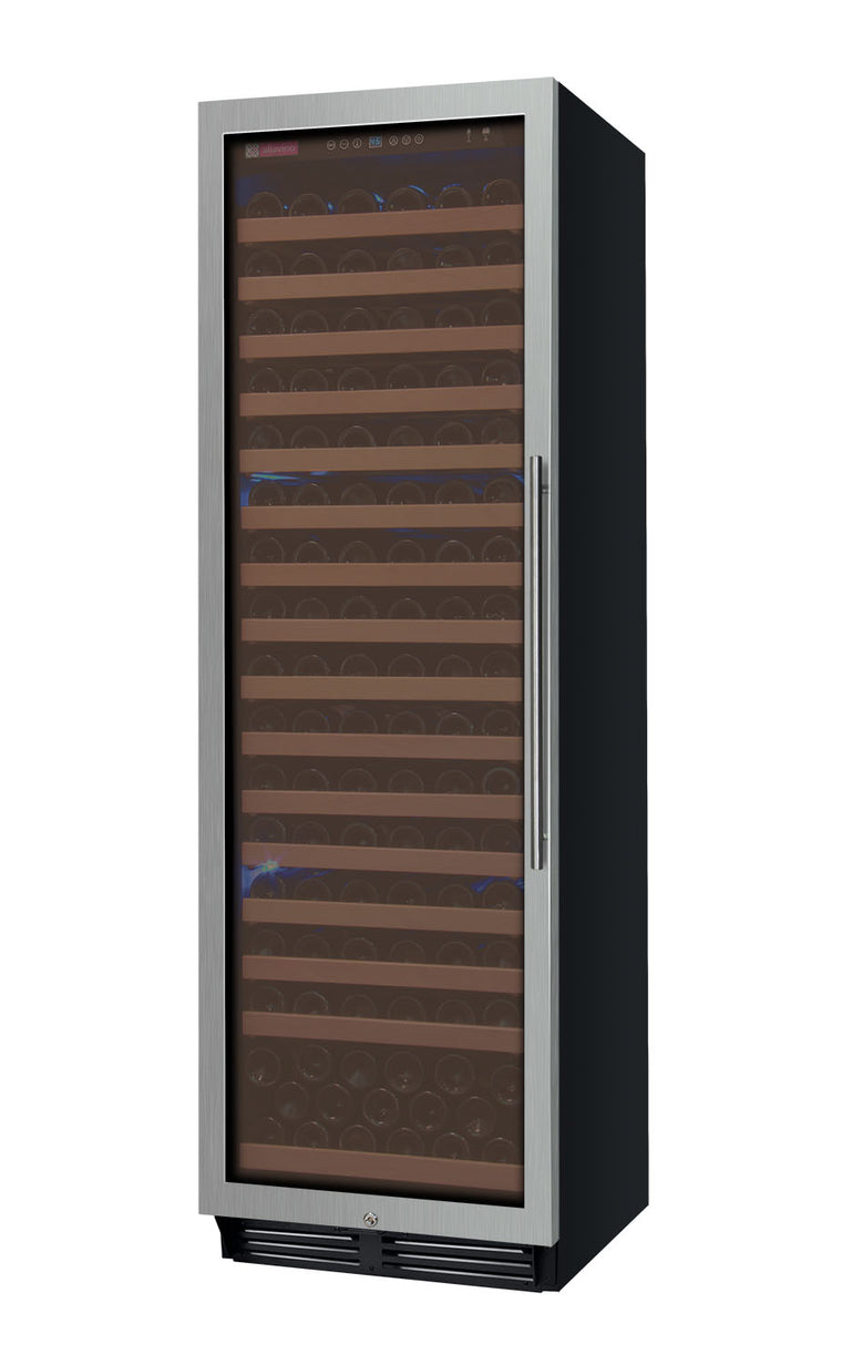 Allavino 24" Wide FlexCount Classic II Tru-Vino 174 Bottle Single Zone Stainless Steel Left Hinge Wine Refrigerator - YHWR174-1SL20