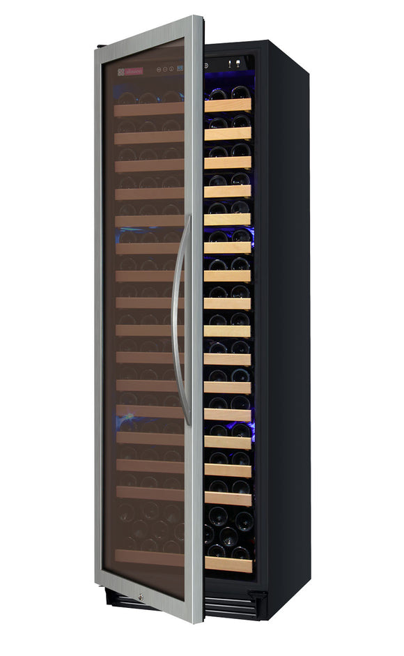 Allavino 24" Wide FlexCount Classic II Tru-Vino 174 Bottle Single Zone Stainless Steel Left Hinge Wine Refrigerator - YHWR174-1SL20
