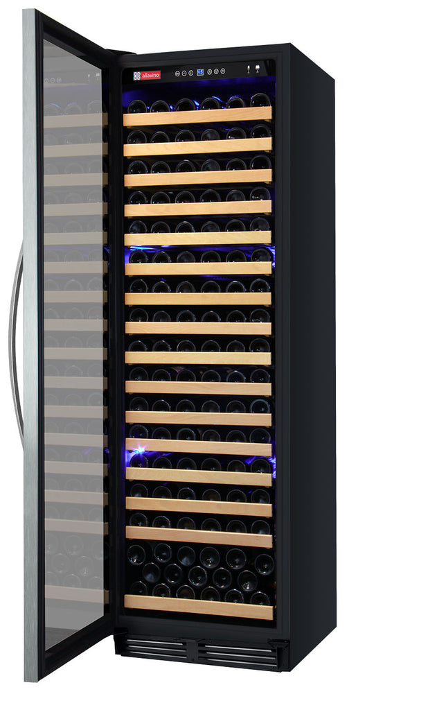 Allavino 24" Wide FlexCount Classic II Tru-Vino 174 Bottle Single Zone Stainless Steel Left Hinge Wine Refrigerator - YHWR174-1SL20