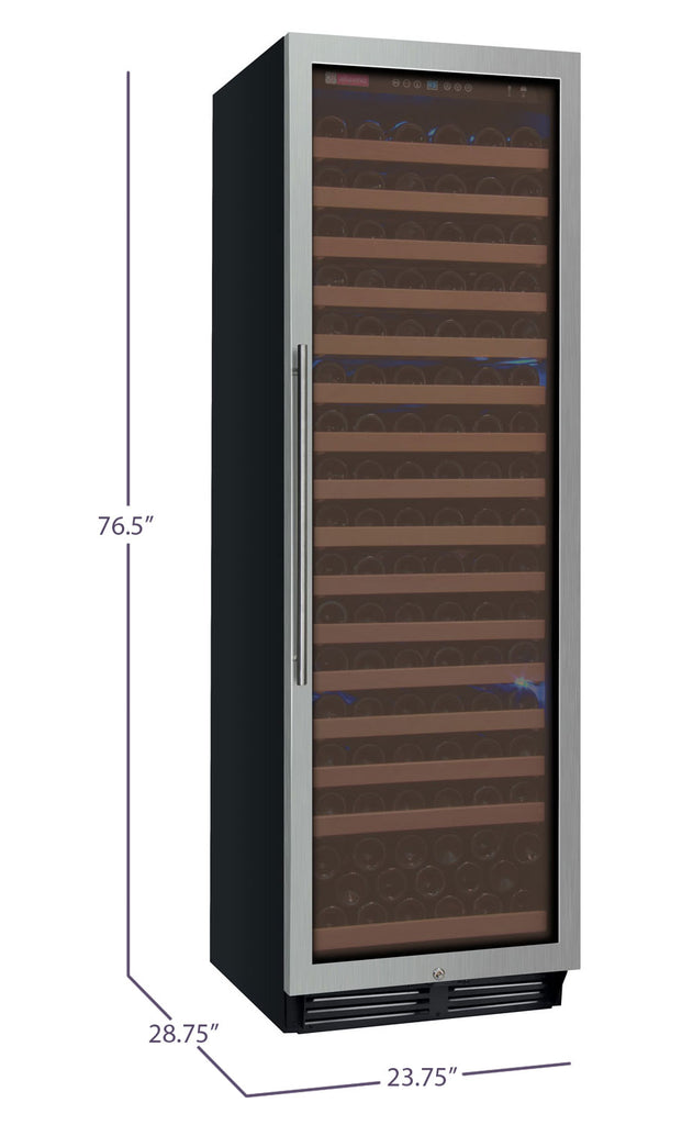 Allavino 24" Wide FlexCount Classic II Tru-Vino 174 Bottle Single Zone Stainless Steel Right Hinge Wine Refrigerator - YHWR174-1SR20