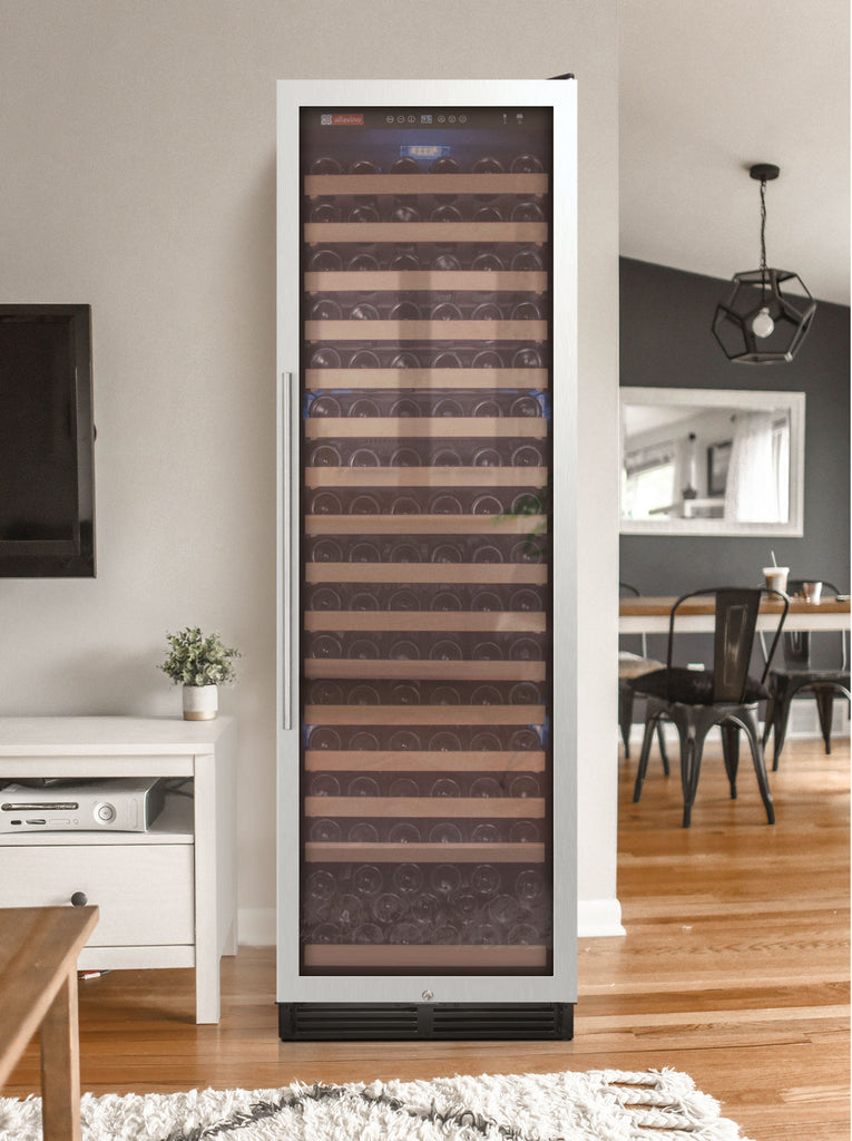 Allavino 24" Wide FlexCount Classic II Tru-Vino 174 Bottle Single Zone Stainless Steel Right Hinge Wine Refrigerator - YHWR174-1SR20