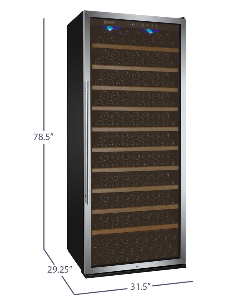 Allavino 32" Wide Vite II Tru-Vino 277 Bottle Single Zone Stainless Steel Right Hinge Wine Refrigerator - YHWR305-1SR20