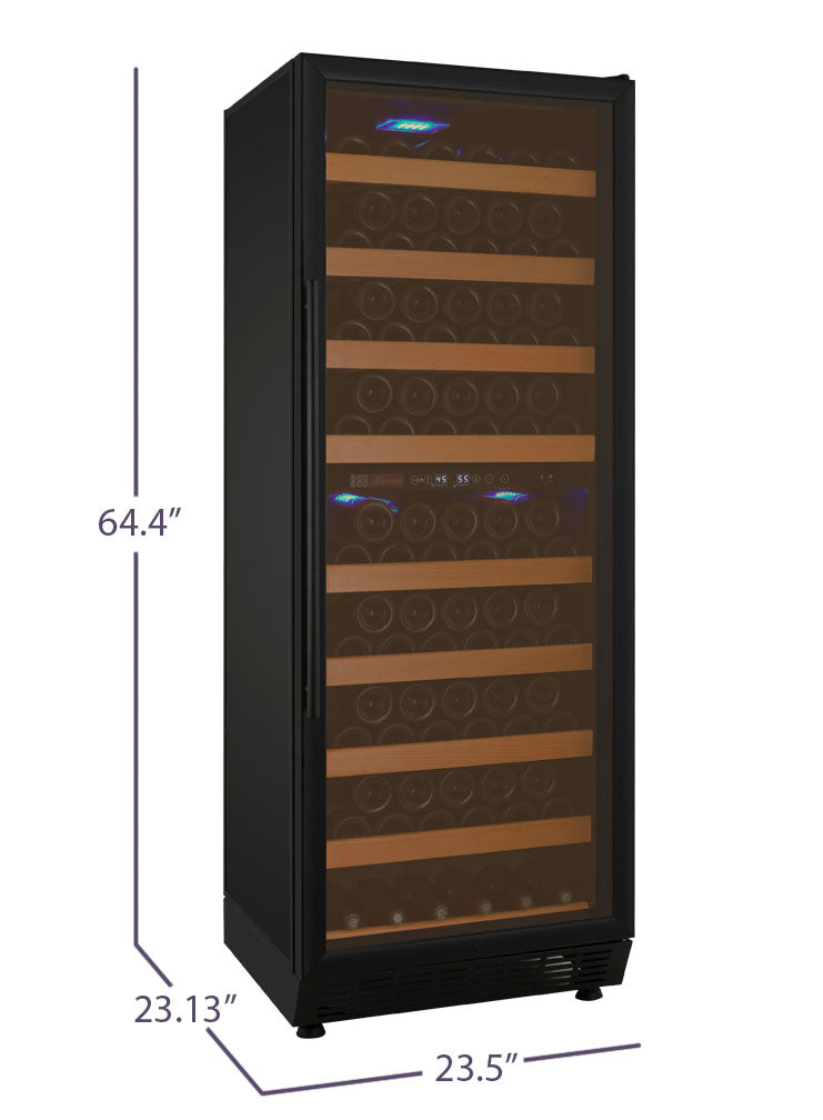 Allavino 24" Wide Vite II Tru-Vino 99 Bottle Dual Zone Black Right Hinge Wine Refrigerator - YHWR99-2BR20