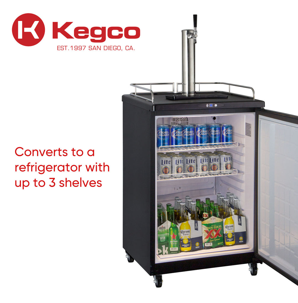 Kegco 24" Wide Single Tap Stainless Steel Commercial/Residential Kegerator - Z163S-1NK
