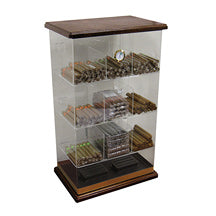 Prestige Import Group Roosevelt Wood Large Acrylic & Wood Display Humidor