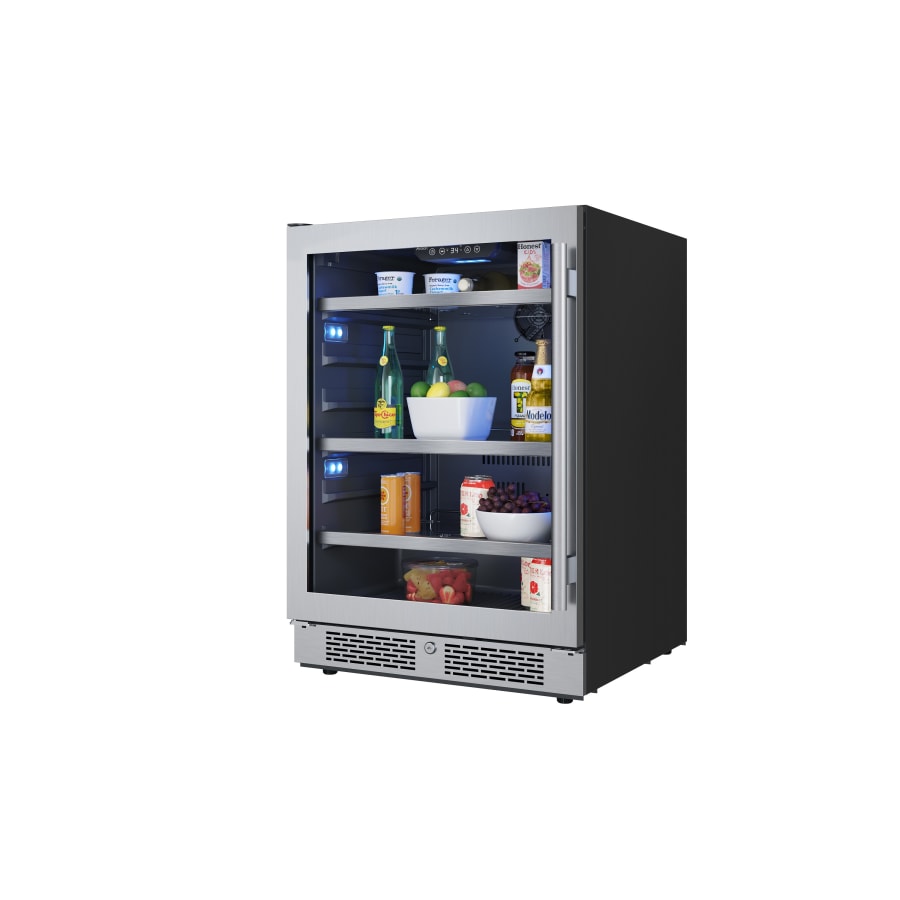 Avallon 24 Inch Wide 140 Can Energy Efficient Beverage Center with LED Lighting, Double Pane Glass, Touch Control Panel and Left Swing Door - ABR242SGLH
