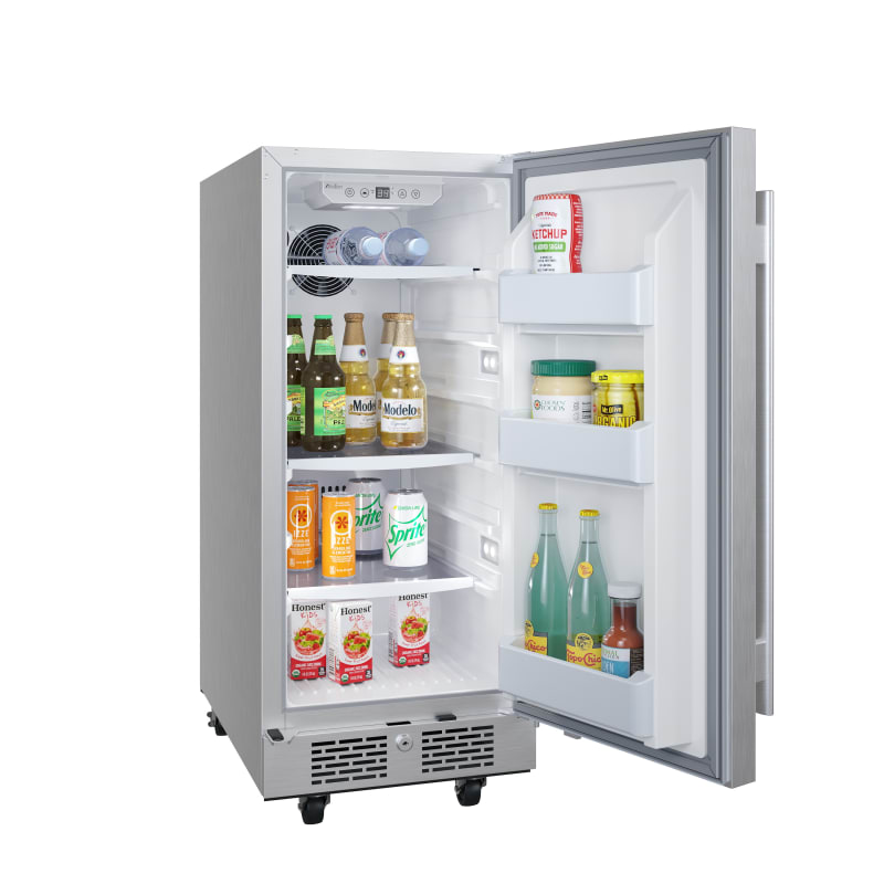 Avallon 15 Inch Wide 3.3 Cu. Ft. Outdoor Compact Refrigerator with LED Lighting and Right Swing Door - AFR152SSODRH