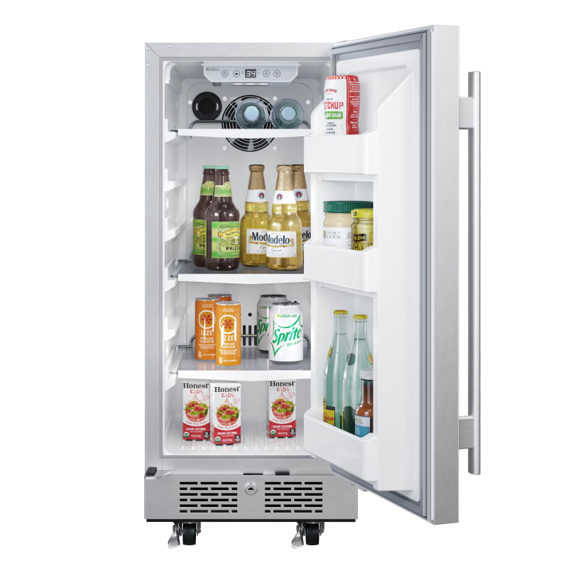 Avallon 15 Inch Wide 3.3 Cu. Ft. Outdoor Compact Refrigerator with LED Lighting and Right Swing Door - AFR152SSODRH