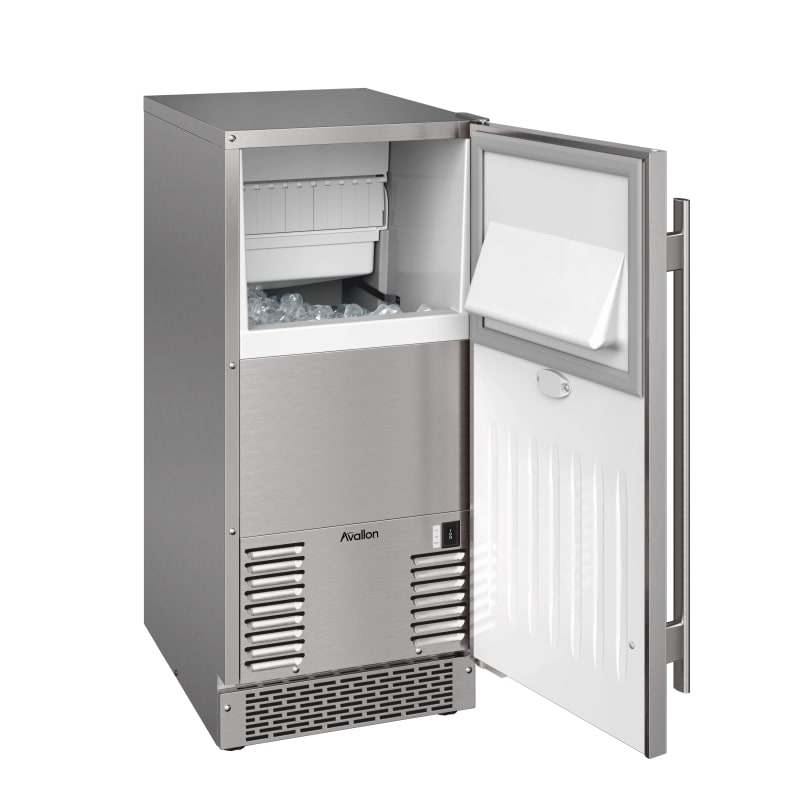 Avallon 15 Inch Wide 26 Lbs. Built-In / Free Standing Outdoor Ice Maker with 56 Lbs. Daily Ice Production and Factory Installed Pump - AIMG151PSSORH