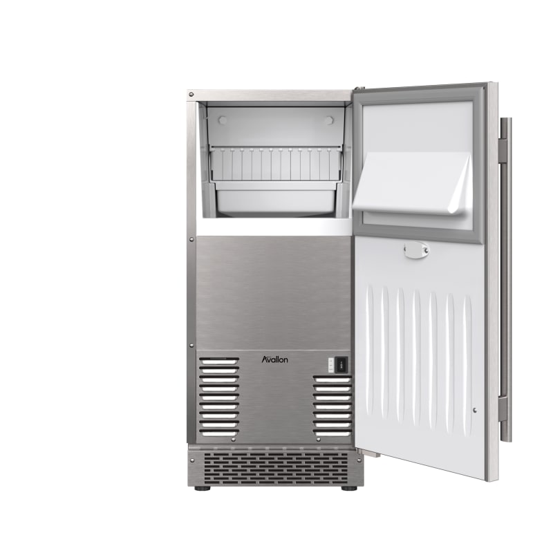 Avallon 15 Inch Wide 26 Lbs. Built-In / Free Standing Outdoor Ice Maker with 56 Lbs. Daily Ice Production and Factory Installed Pump - AIMG151PSSORH