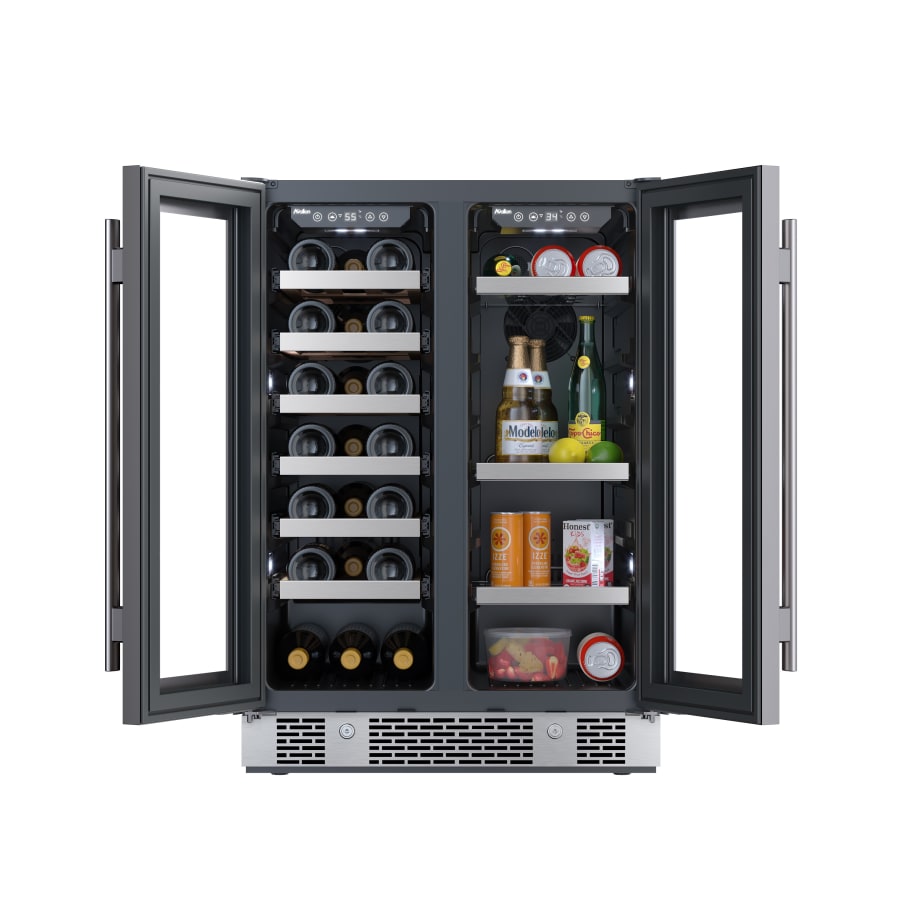 Avallon 24 Inch Wide 21 Bottle Capacity and 64 Can Capacity Beverage Center with LED Lighting and Double Pane Glass - AWBC242GGFD