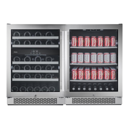 Avallon Built-In 48 Inch Wide 46 Bottle Capacity Wine Cooler with Door Locks and 3 Cooling Zones - AWBV46152 - Wine Cooler City