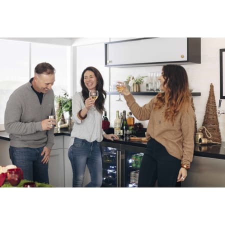 Avallon 15 Inch Wide 23 Bottle Capacity Dual Zone Wine Cooler with Left Swing Door - AWC151DBLSS