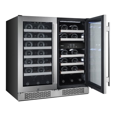 Avallon Built-In 30 Inch Wide 50 Bottle Capacity Wine Cooler with Door Locks and 3 Cooling Zones - AWC151SZDZDUAL