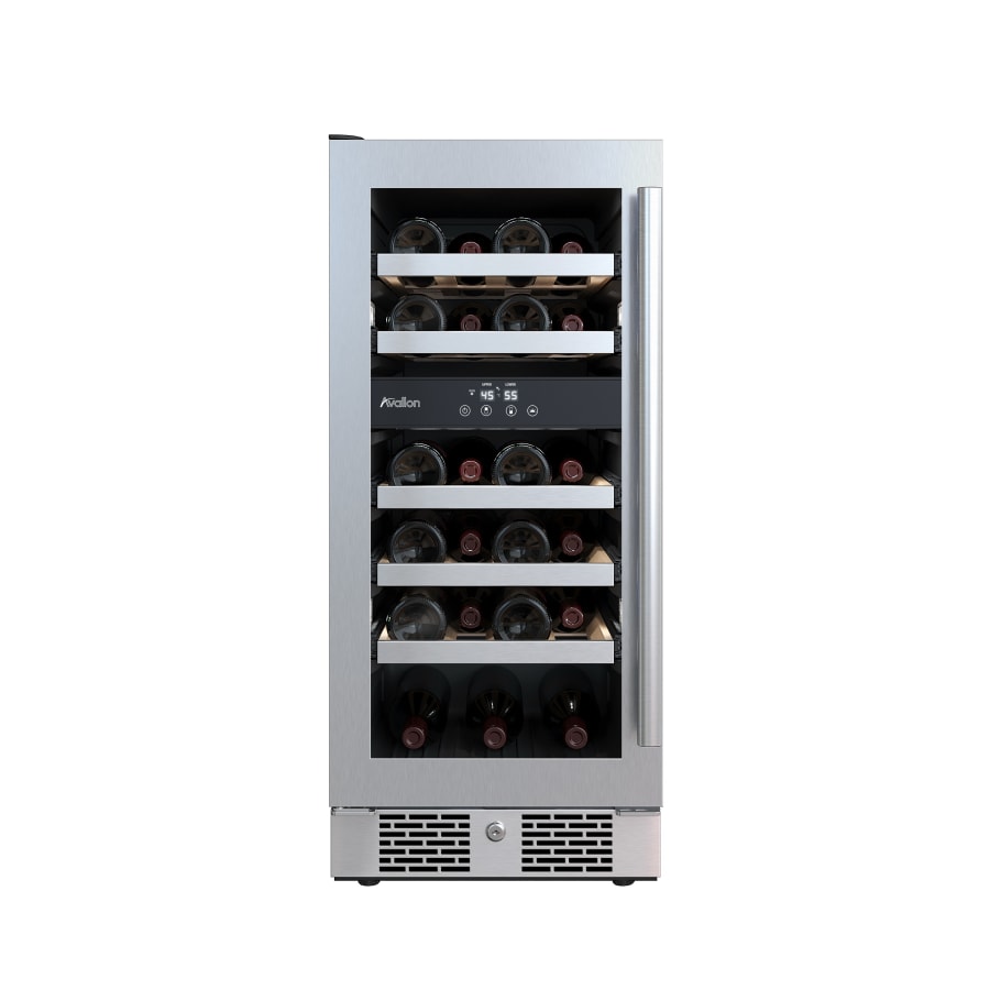 Avallon 15 Inch Wide 23 Bottle Capacity Dual Zone Wine Cooler with Left Swing Door - AWC152DZLH